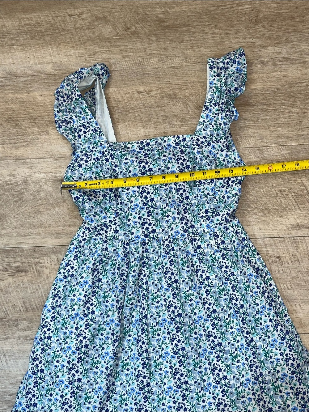 J.Crew Cotton Floral Square Neck Ruffle Sleeves Tie Back Tiered Midi Dress 4P - Picture 5 of 7